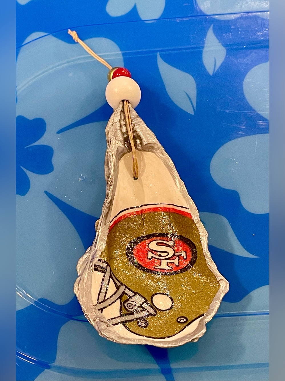 San Francisco 49ers Christmas Ornament- Handmade- Shell Ornament